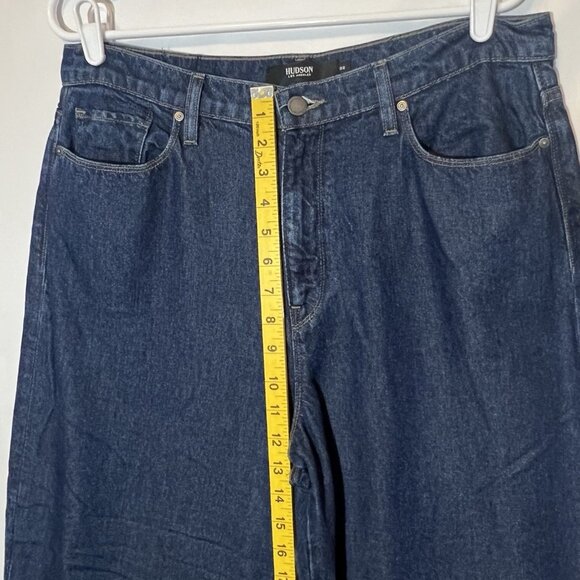 Hudson Anthropologie Women Jeans Holly Wide Leg Cropped Size 32 Blue Denim Zip - Picture 7 of 16